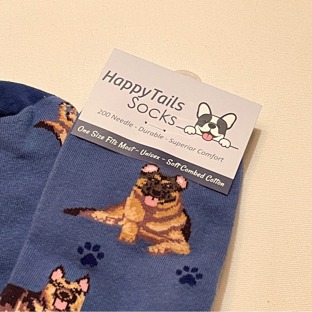 NWT Happy Tails German Shepperd Dog Pattern Socks OSFM